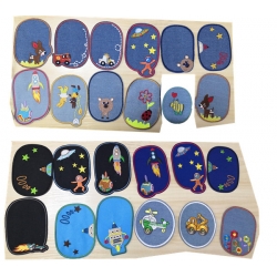 24 Pieces Iron On Denim Patches Animal Sewing Knee Repair Patches Cotton Denim Jeans Repair Patches for Clothing Jeans and DIY Repair Decor, 24 Styles