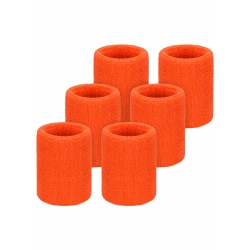 Willbond 6 Pack Wrist Sweatbands Sports Wristbands for Football Basketball, Running Athletic Sports (Orange)